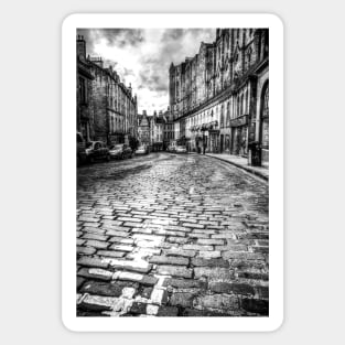 Grassmarket Edinburgh, Scotland Black And White Sticker